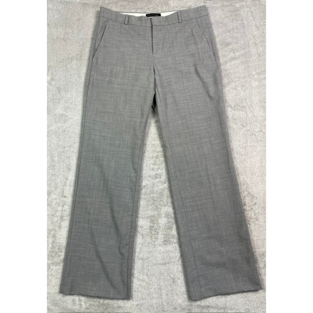 Banana Republic Logan Fit Dress Pants Women 8L Gray Wool Blend Stretch Trousers